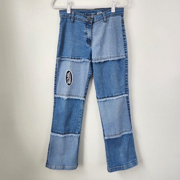 Vintage Von Dutch Patchwork Jeans Size Junior 5/6 - Picture 1 of 8